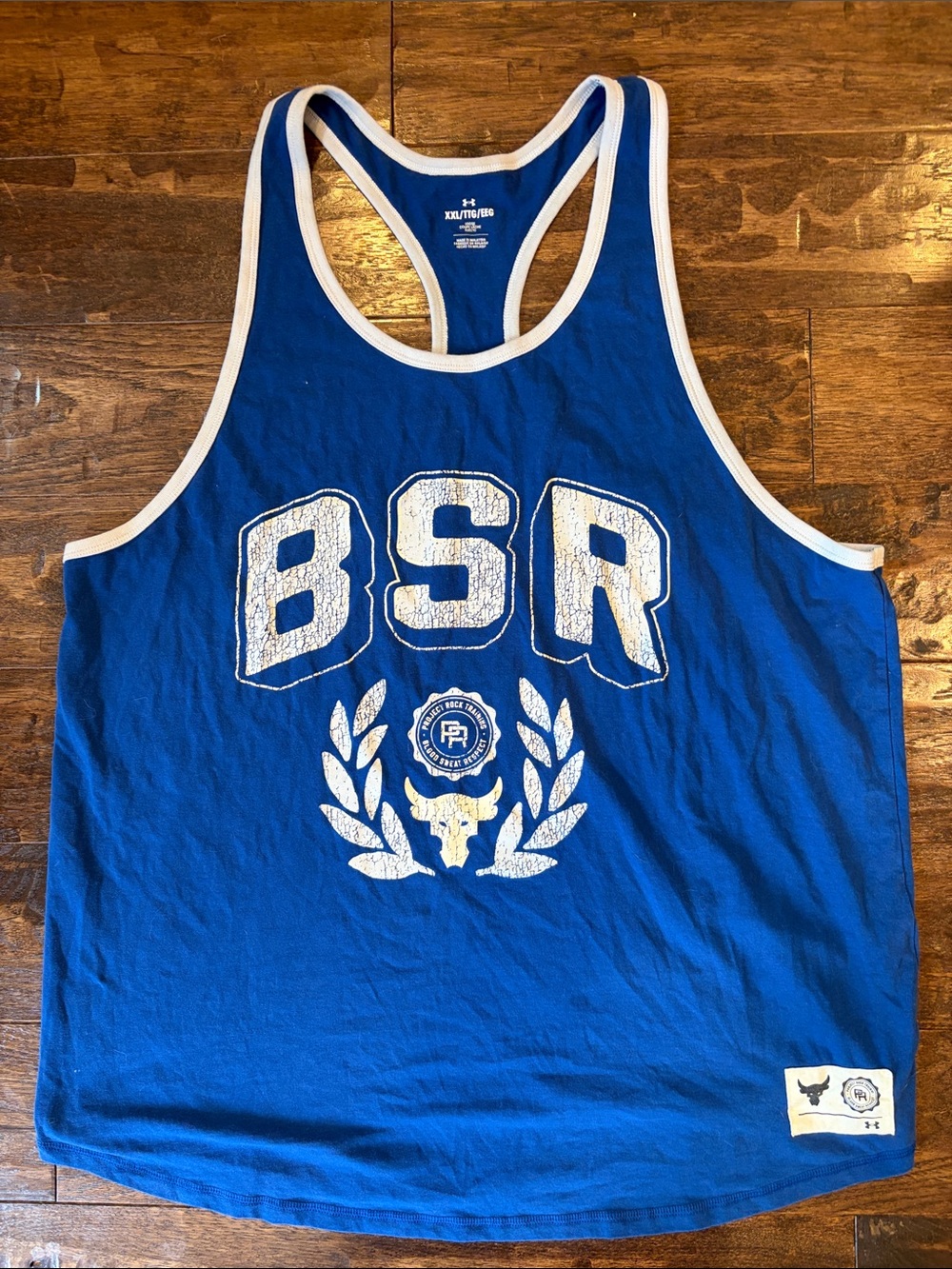 Under Armour  Priject Rock Men’s Royal Blue Tank with White Trim